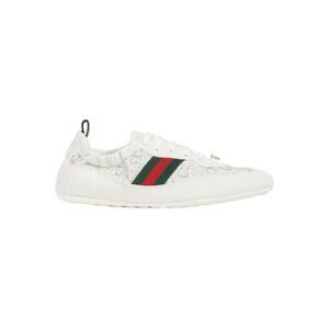Gucci NIB GG Crystal Shift Sneaker in White Size 40